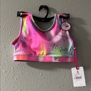 Justice Colorful Floral Sports Bra